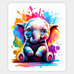 Little Elephant - Cute Baby Elephant Colourful Magnet